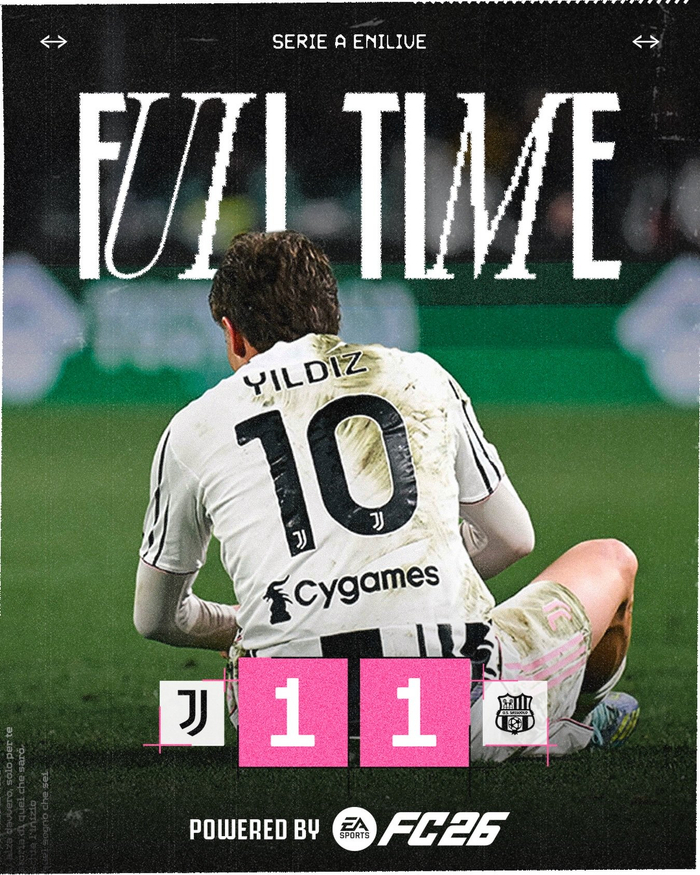 尤文图斯主场1-1萨索洛 卡卢卢全场出战 洛卡特利